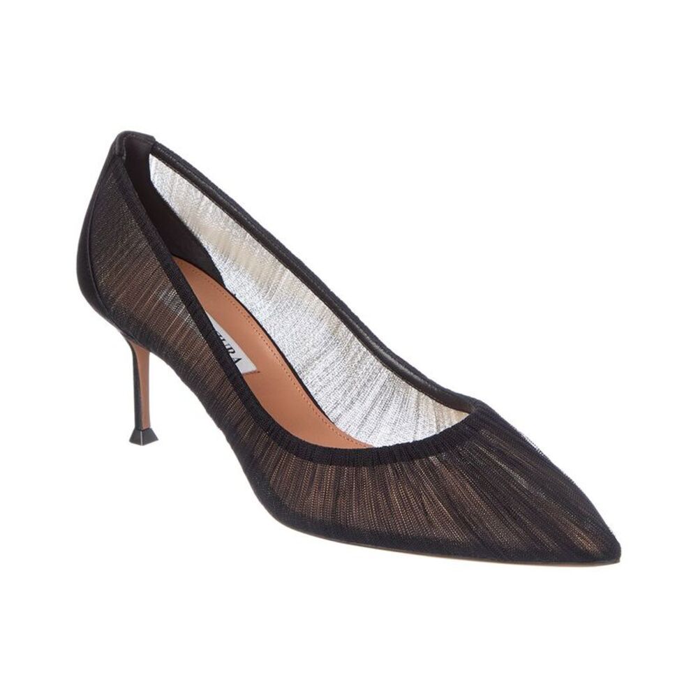 Aquazzura Mesh & Leather Pump, Black